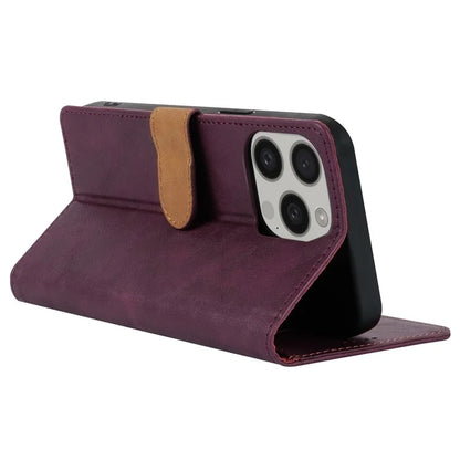 N.BEKUS CSJ-001 For iPhone 14 Pro Shockproof Case Solid Color Leather Wallet Phone Shell
