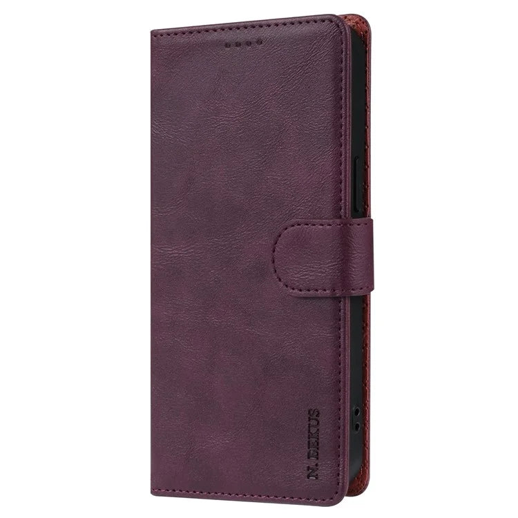 N.BEKUS CSJ-001 For iPhone 14 Pro Shockproof Case Solid Color Leather Wallet Phone Shell