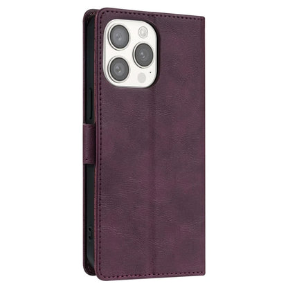 N.BEKUS CSJ-001 For iPhone 14 Pro Shockproof Case Solid Color Leather Wallet Phone Shell