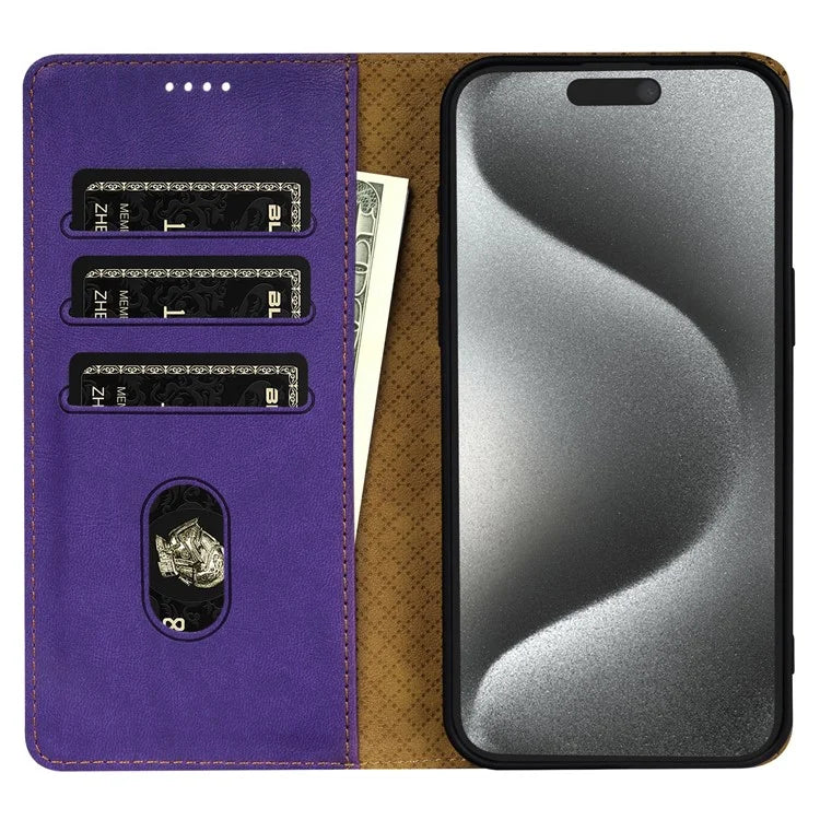 N.BEKUS CSJ-001 For iPhone 14 Pro Shockproof Case Solid Color Leather Wallet Phone Shell