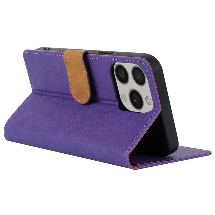 N.BEKUS CSJ-001 For iPhone 14 Pro Shockproof Case Solid Color Leather Wallet Phone Shell