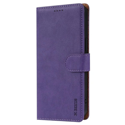 N.BEKUS CSJ-001 For iPhone 14 Pro Shockproof Case Solid Color Leather Wallet Phone Shell