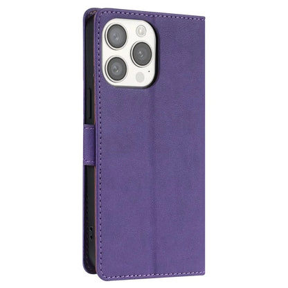 N.BEKUS CSJ-001 For iPhone 14 Pro Shockproof Case Solid Color Leather Wallet Phone Shell