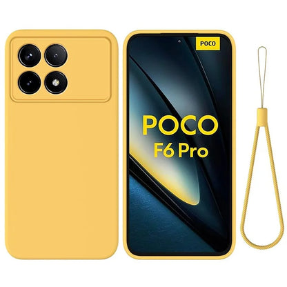 For Xiaomi Poco F6 Pro 5G / Redmi K70 5G / K70 Pro 5G Case Liquid Silicone Anti-Scratch Phone Cover with Strap