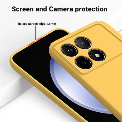 For Xiaomi Poco F6 Pro 5G / Redmi K70 5G / K70 Pro 5G Case Liquid Silicone Anti-Scratch Phone Cover with Strap