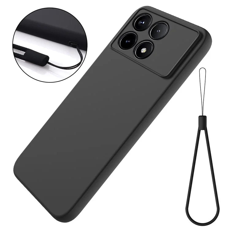 For Xiaomi Poco F6 Pro 5G / Redmi K70 5G / K70 Pro 5G Case Liquid Silicone Anti-Scratch Phone Cover with Strap