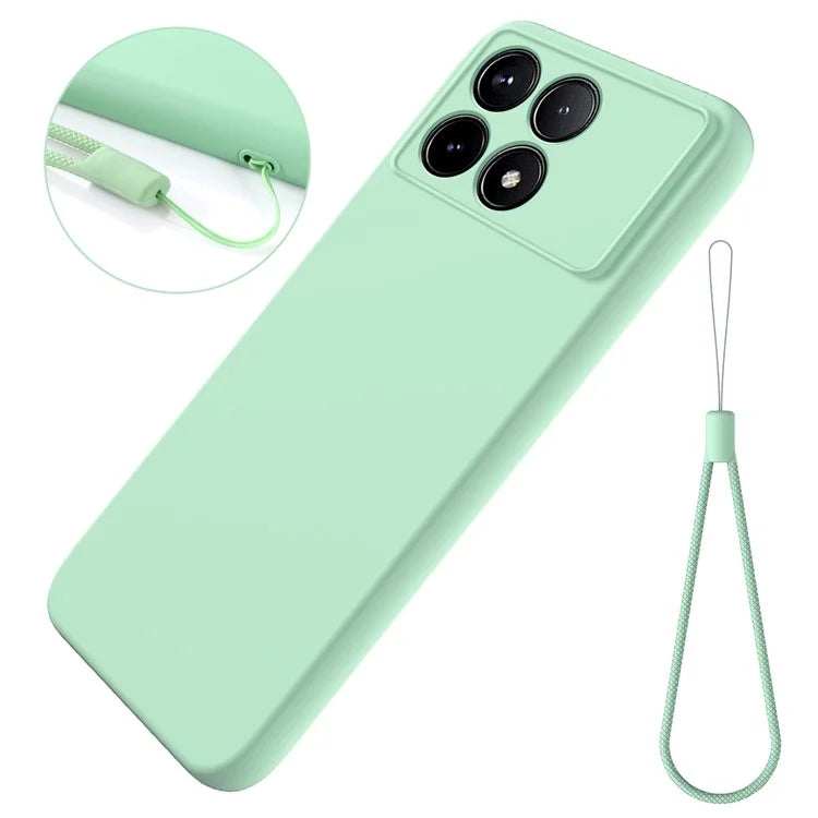 For Xiaomi Poco F6 Pro 5G / Redmi K70 5G / K70 Pro 5G Case Liquid Silicone Anti-Scratch Phone Cover with Strap