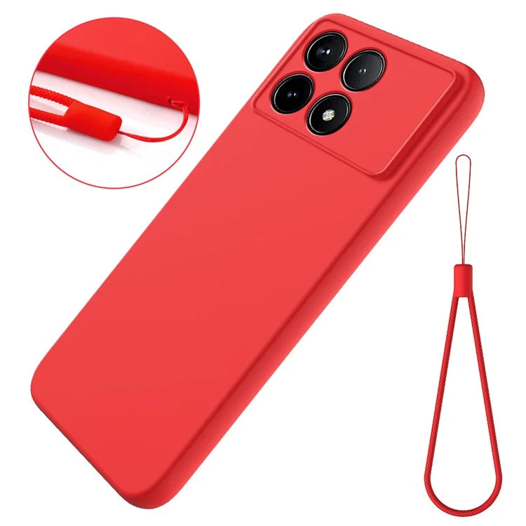 For Xiaomi Poco F6 Pro 5G / Redmi K70 5G / K70 Pro 5G Case Liquid Silicone Anti-Scratch Phone Cover with Strap