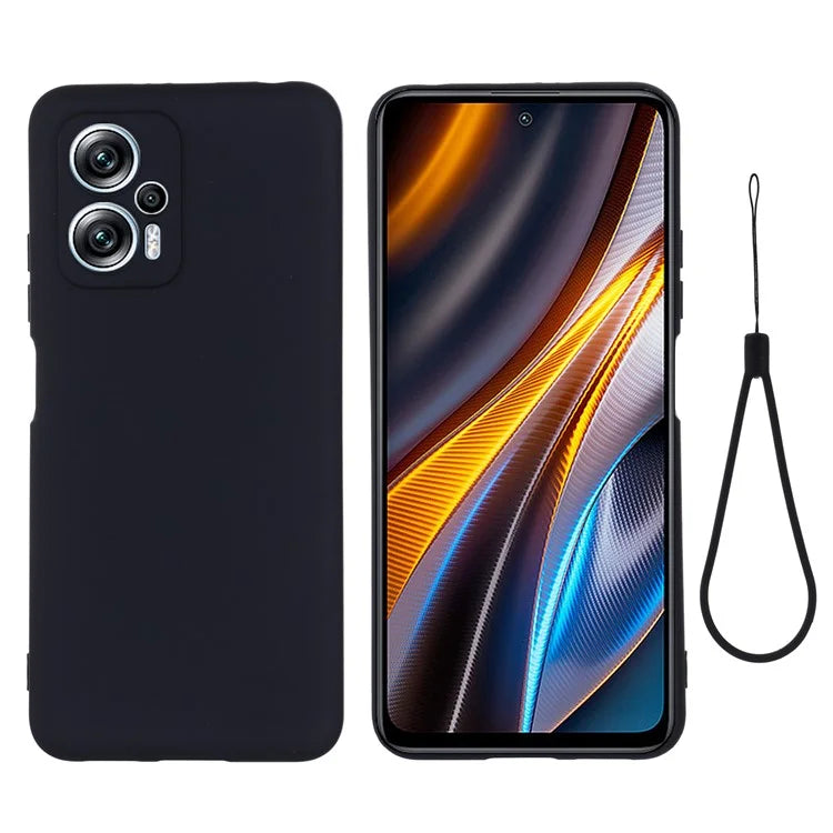 For Xiaomi Redmi Note 12T Pro 5G Case Liquid Silicone Protective Phone Cover with Strap