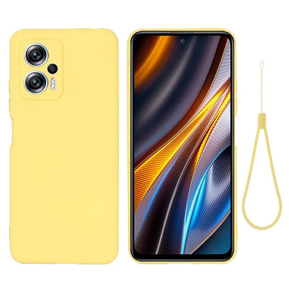For Xiaomi Redmi Note 12T Pro 5G Case Liquid Silicone Protective Phone Cover with Strap