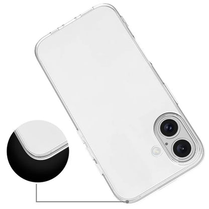 For iPhone 16 Case Crystal Clear Flexible TPU Slim Phone Cover