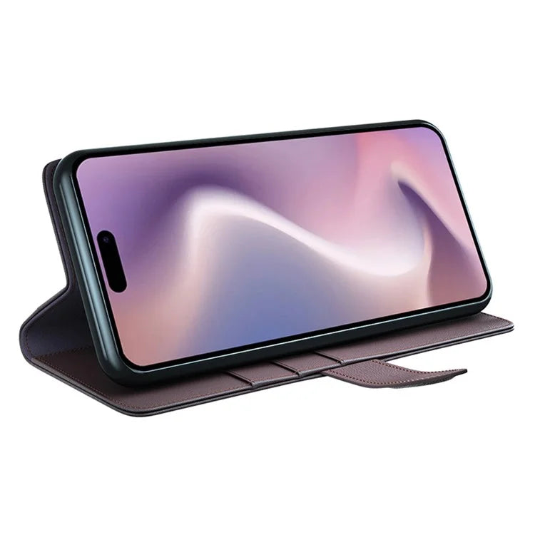 For iPhone 16 Pro Max Case Card Slots Wallet Genuine Split Leather Protective Phone Cover