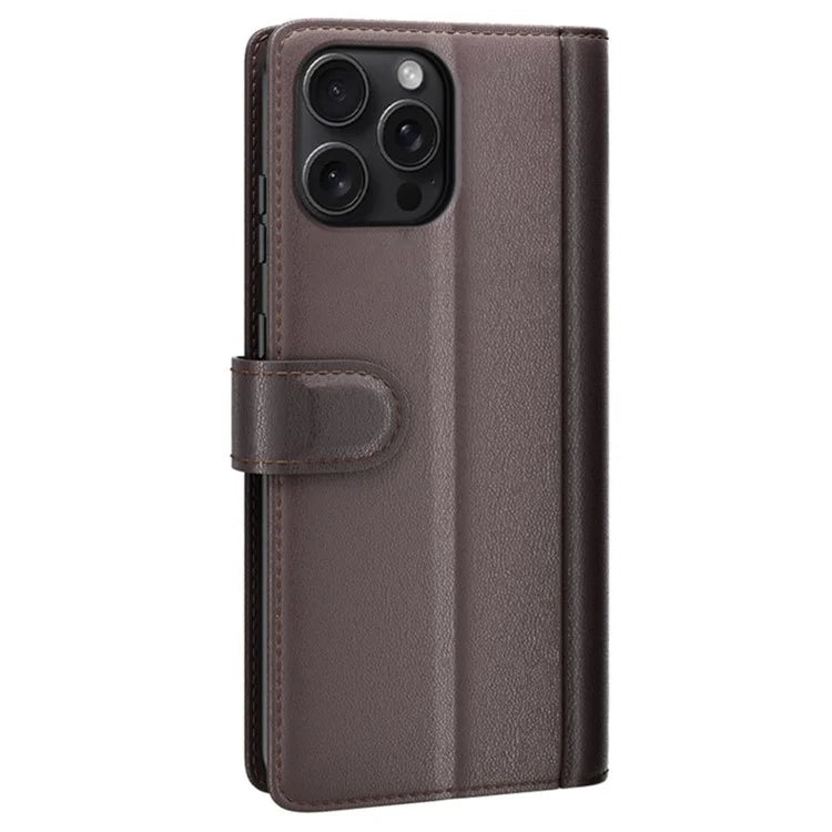 For iPhone 16 Pro Max Case Card Slots Wallet Genuine Split Leather Protective Phone Cover