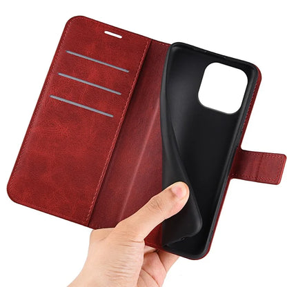 For iPhone 16 Pro Max Case Calf Texture PU Leather Folio Flip Wallet Phone Cover