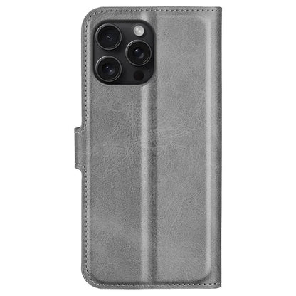 For iPhone 16 Pro Max Case Calf Texture PU Leather Folio Flip Wallet Phone Cover