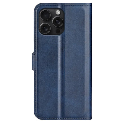 For iPhone 16 Pro Max Case Calf Texture PU Leather Folio Flip Wallet Phone Cover