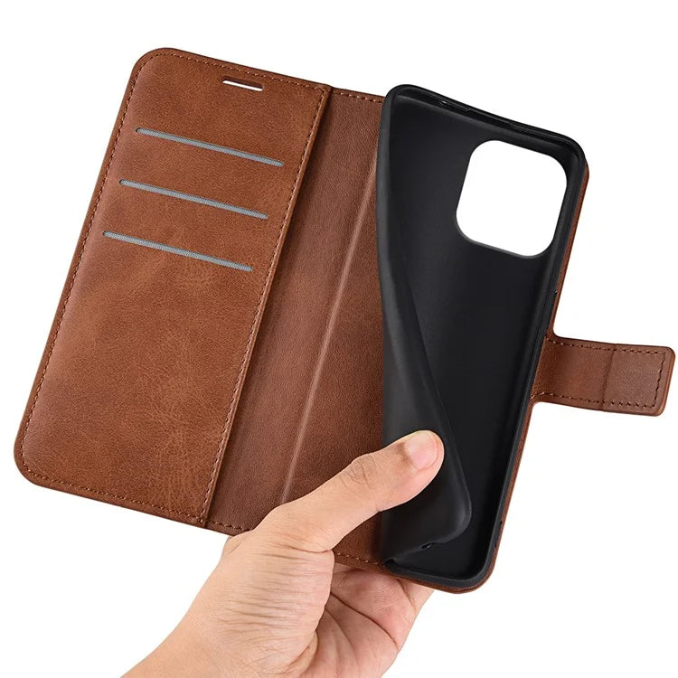 For iPhone 16 Pro Max Case Calf Texture PU Leather Folio Flip Wallet Phone Cover
