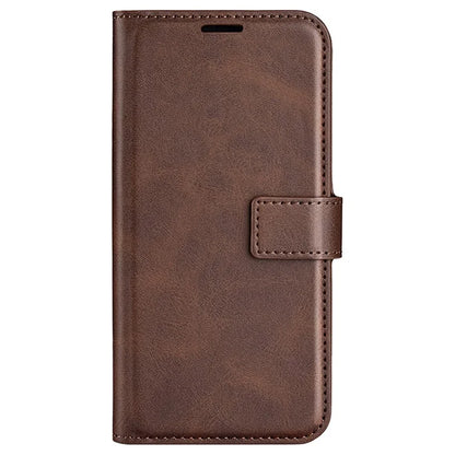 For iPhone 16 Pro Max Case Calf Texture PU Leather Folio Flip Wallet Phone Cover