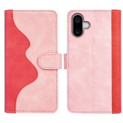 For iPhone 16 Plus Case Wallet Dual Color Flip Leather Phone Cover