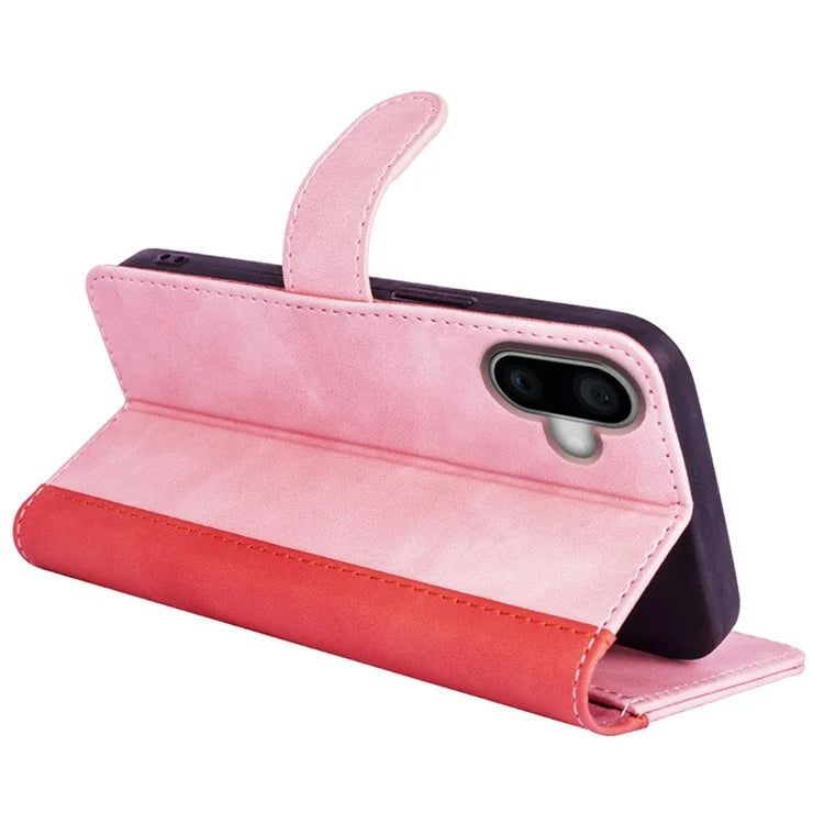 For iPhone 16 Plus Case Wallet Dual Color Flip Leather Phone Cover
