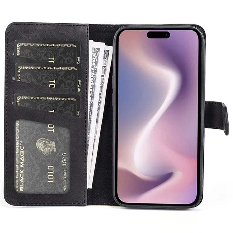 For iPhone 16 Plus Case Wallet Dual Color Flip Leather Phone Cover
