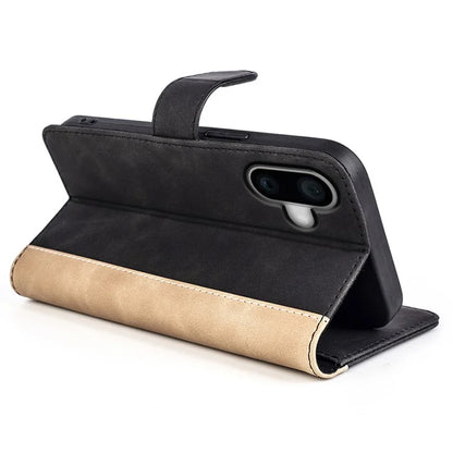 For iPhone 16 Plus Case Wallet Dual Color Flip Leather Phone Cover