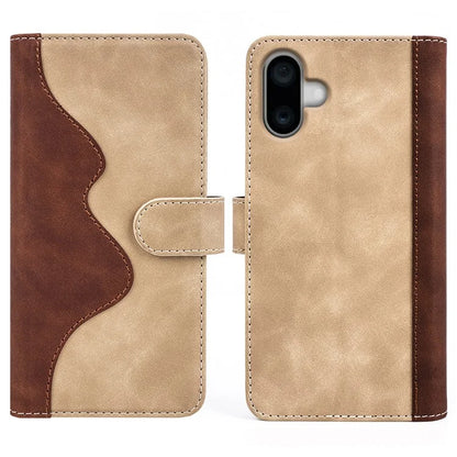For iPhone 16 Plus Case Wallet Dual Color Flip Leather Phone Cover