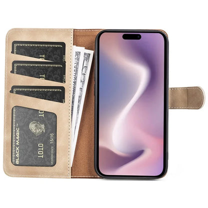 For iPhone 16 Plus Case Wallet Dual Color Flip Leather Phone Cover