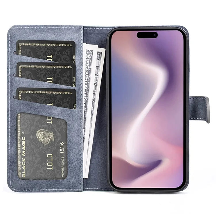 For iPhone 16 Plus Case Wallet Dual Color Flip Leather Phone Cover