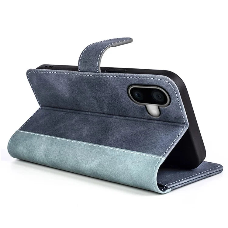 For iPhone 16 Plus Case Wallet Dual Color Flip Leather Phone Cover