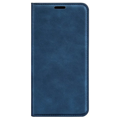 For iPhone 16 Plus Case Skin-Feel PU Leather Phone Cover Folding Stand Magnetic Absorption