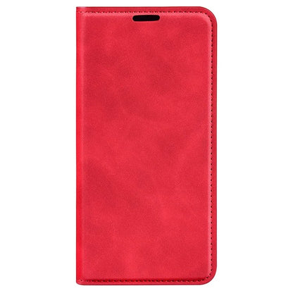 For iPhone 16 Plus Case Skin-Feel PU Leather Phone Cover Folding Stand Magnetic Absorption