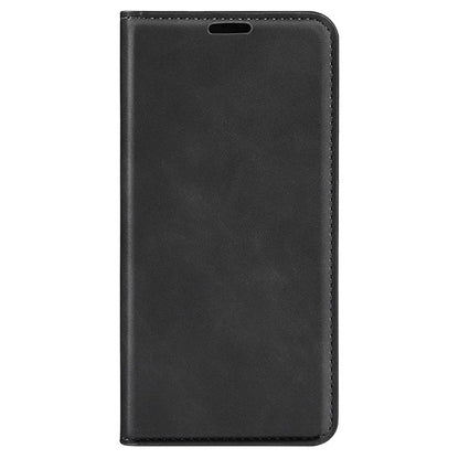 For iPhone 16 Plus Case Skin-Feel PU Leather Phone Cover Folding Stand Magnetic Absorption