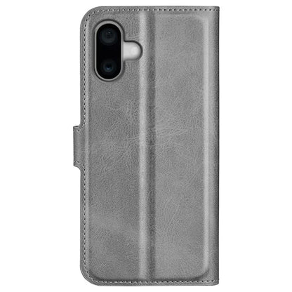 For iPhone 16 Plus Case Calf Texture PU Leather Phone Cover with Card Holder Stand