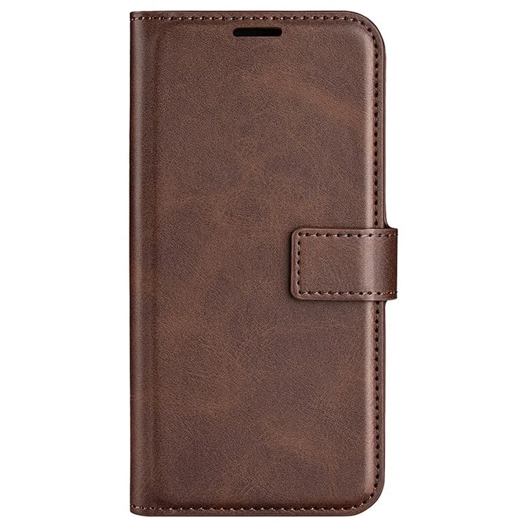 For iPhone 16 Plus Case Calf Texture PU Leather Phone Cover with Card Holder Stand
