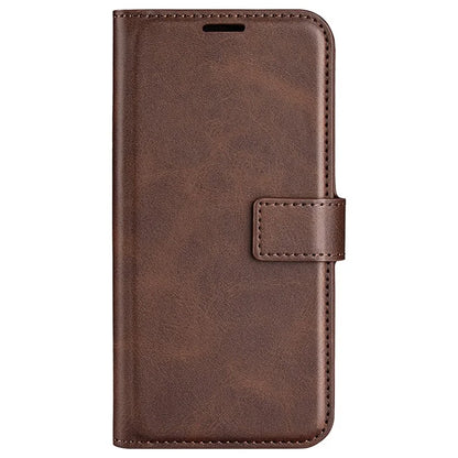 For iPhone 16 Plus Case Calf Texture PU Leather Phone Cover with Card Holder Stand