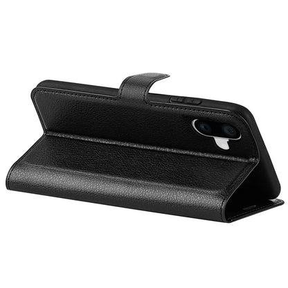 For iPhone 16 Plus Case Litchi Texture Leather Phone Cover Horizontal Viewing Stand