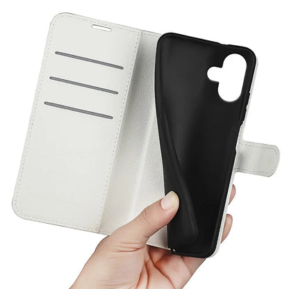 For iPhone 16 Plus Case Litchi Texture Leather Phone Cover Horizontal Viewing Stand