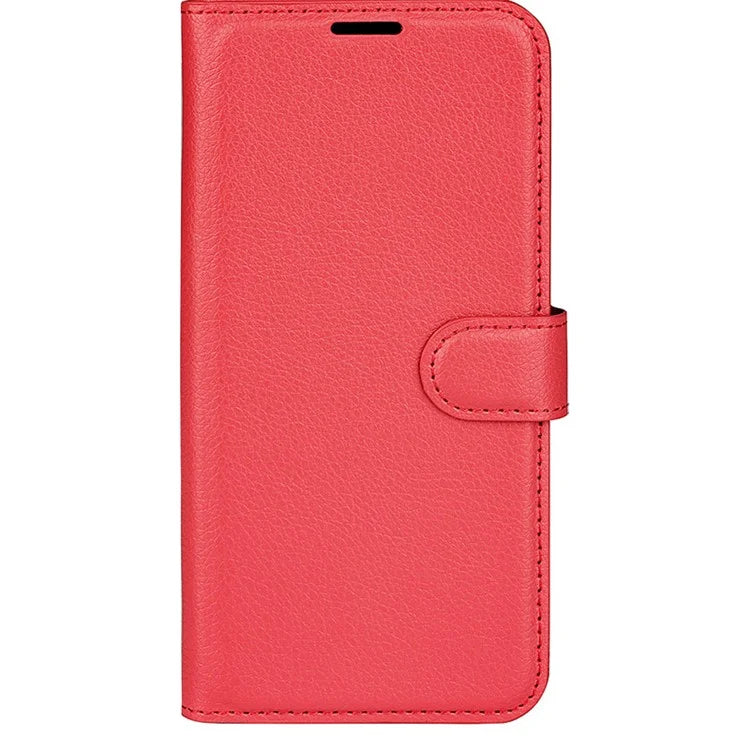 For iPhone 16 Plus Case Litchi Texture Leather Phone Cover Horizontal Viewing Stand