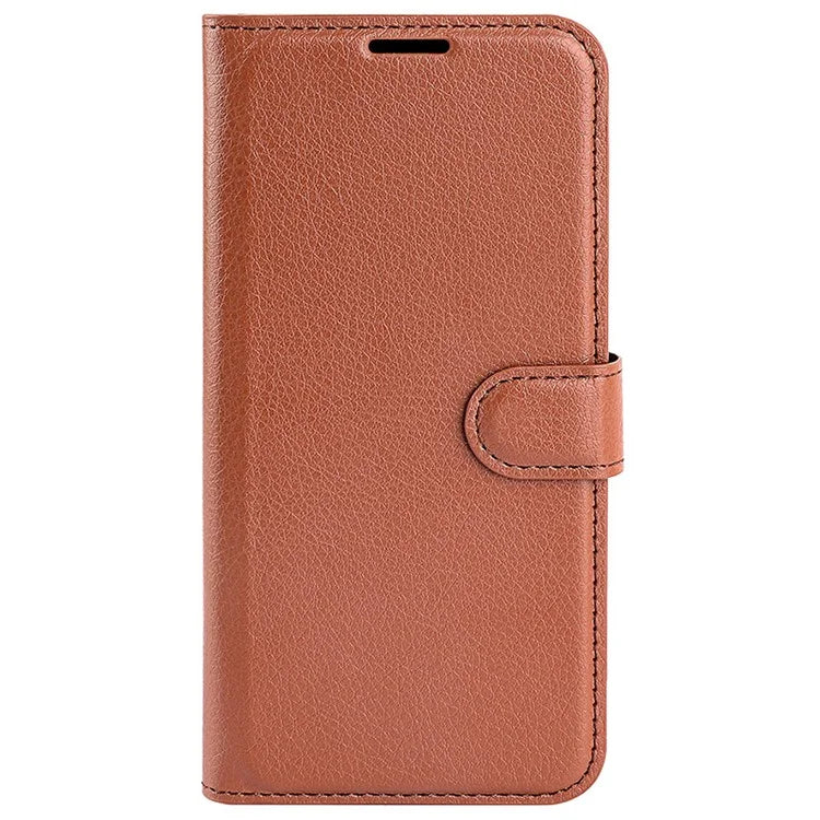 For iPhone 16 Plus Case Litchi Texture Leather Phone Cover Horizontal Viewing Stand