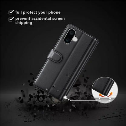 For iPhone 16 Plus Case Wallet Genuine Split Leather Phone Cover Magnetic Clasp