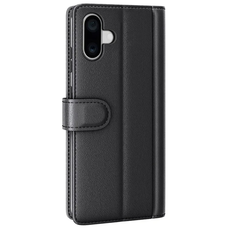 For iPhone 16 Plus Case Wallet Genuine Split Leather Phone Cover Magnetic Clasp