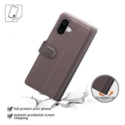 For iPhone 16 Plus Case Wallet Genuine Split Leather Phone Cover Magnetic Clasp