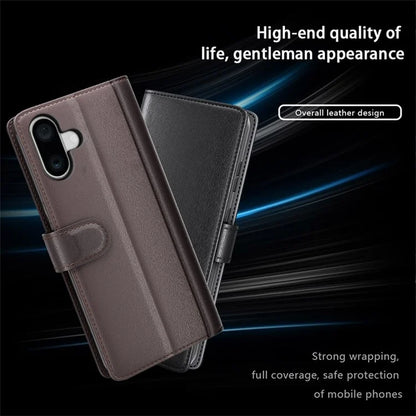 For iPhone 16 Plus Case Wallet Genuine Split Leather Phone Cover Magnetic Clasp