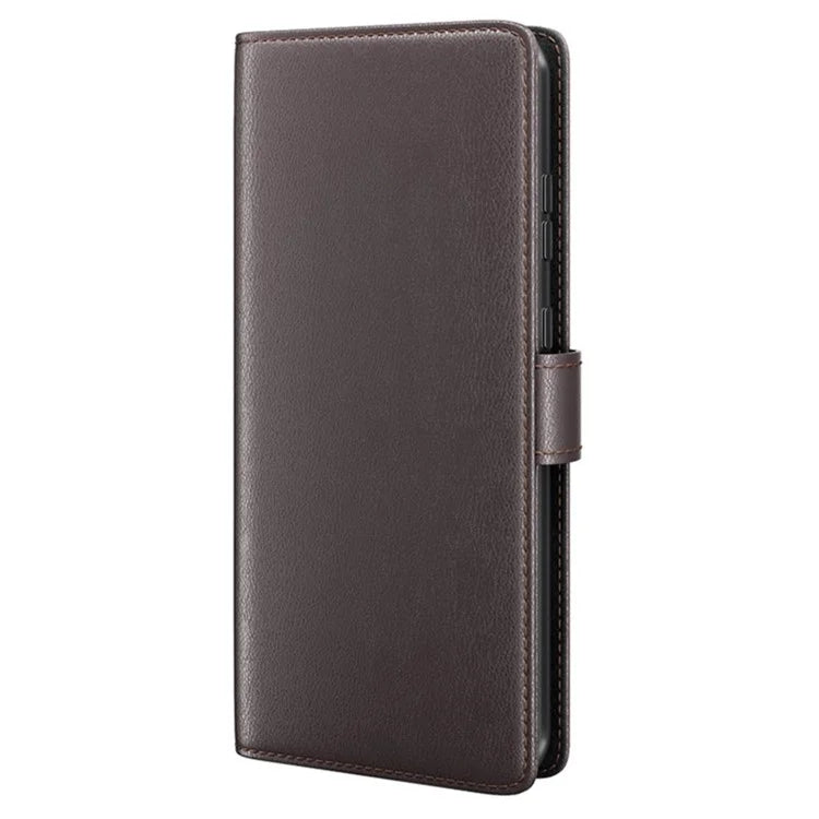 For iPhone 16 Plus Case Wallet Genuine Split Leather Phone Cover Magnetic Clasp