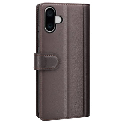 For iPhone 16 Plus Case Wallet Genuine Split Leather Phone Cover Magnetic Clasp