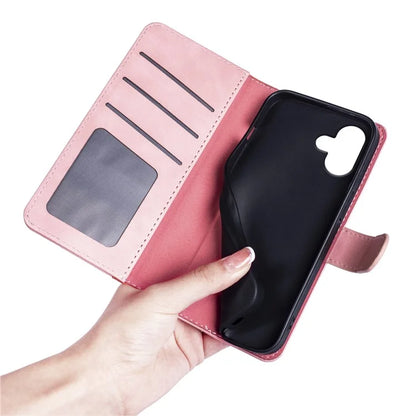For iPhone 16 Case Wallet Dual Color Flip Leather Phone Cover