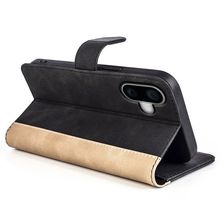 For iPhone 16 Case Wallet Dual Color Flip Leather Phone Cover