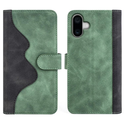 For iPhone 16 Case Wallet Dual Color Flip Leather Phone Cover