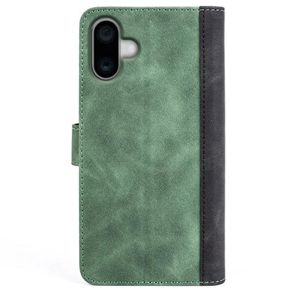 For iPhone 16 Case Wallet Dual Color Flip Leather Phone Cover